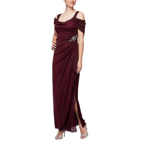 Alex Evenings Dresses & Skirts - Women's Plus Size Cold-Shoulder Dress Side Ruched